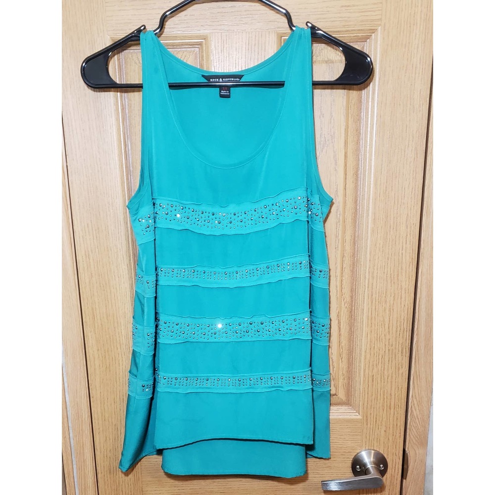 Rock & Republic size XS green tank top